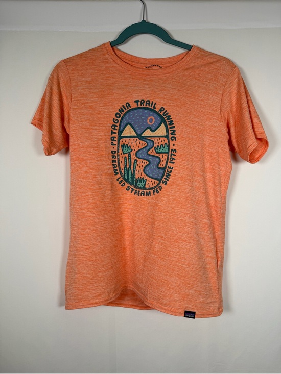 Patagonia Tops - Patagonia Capilene Cool Daily UPF Orange Heather Trail Running Graphic Tee